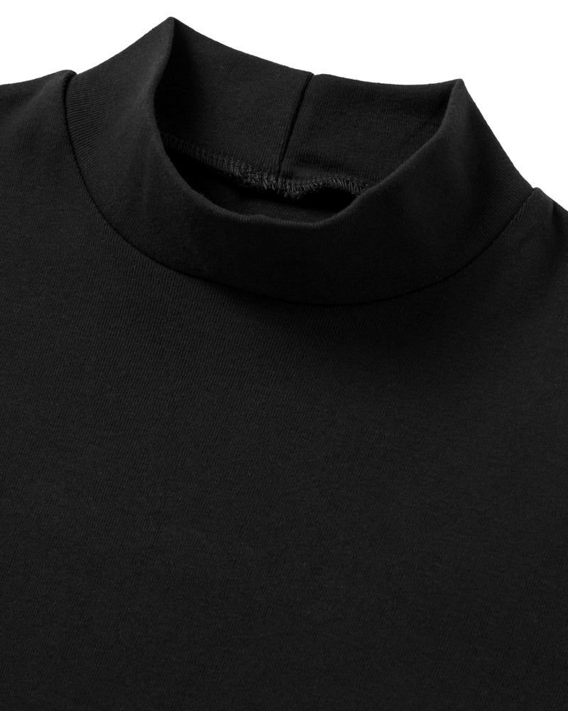 Ohoo Mens Short Sleeve Mock Turtleneck Basic Tops Lightweight Slim Fit Cotton Pullover Sweater / DCT105-BLACK-M - Image 4